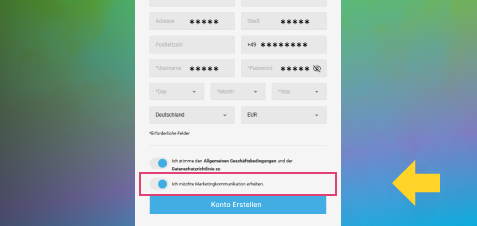 Der achte Schritt zur Registrierung bei Evolve Casino